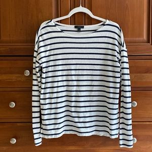 Cream and navy stripped shirt